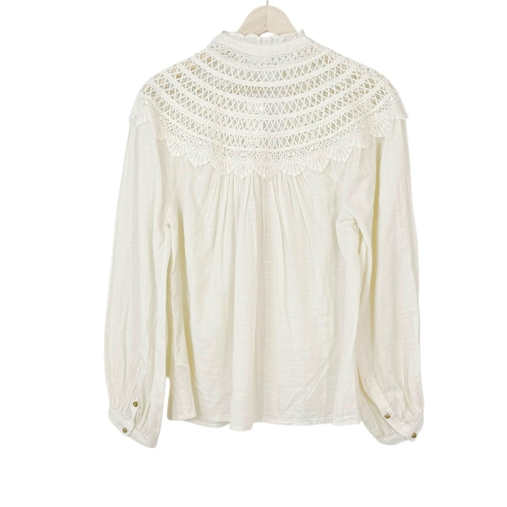 Anthropologie Pilcro Lace Yoke Peasant Blouse Medium NWT - Picture 7 of 10